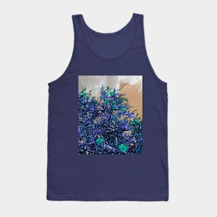 blue floral Tank Top